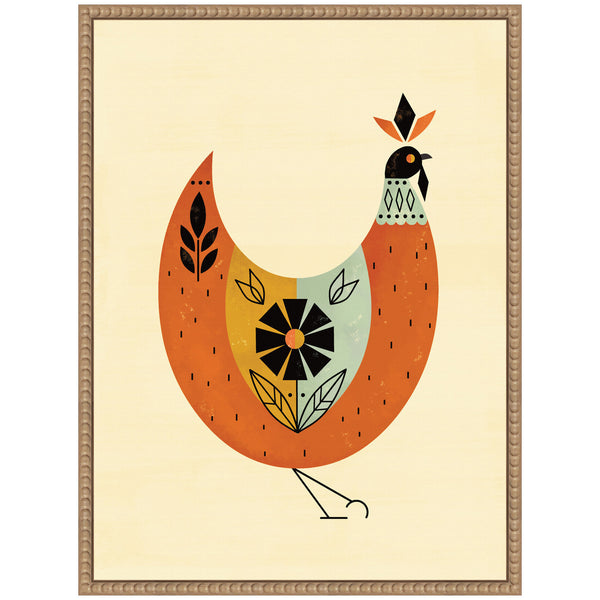 Kate & Laurel Sylvie Spring Chicken Framed Canvas By Amber Leaders