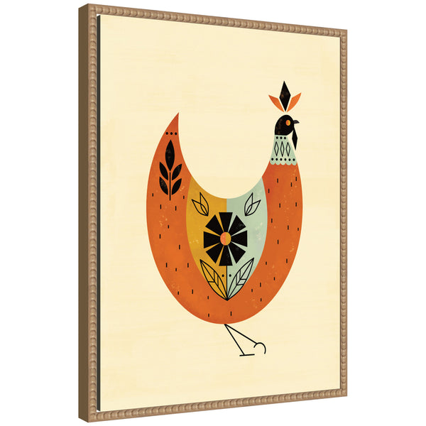 kate & laurel Sylvie Spring Chicken Framed Canvas by Amber Leaders