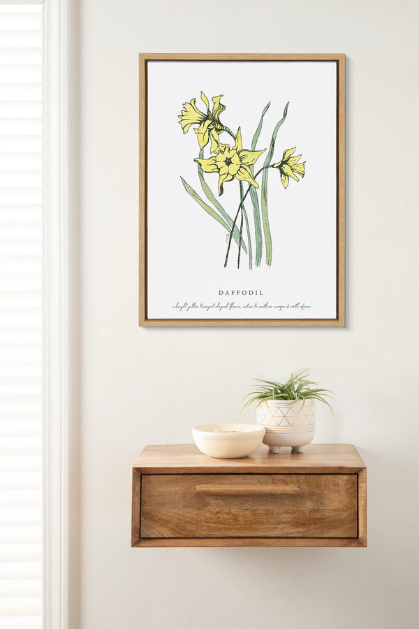 Kate & Laurel Sylvie Spring Daffodil Framed Canvas By Statement Goods