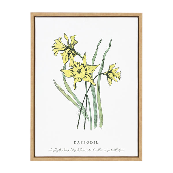 kate & laurel Sylvie Spring Daffodil Framed Canvas by Statement Goods