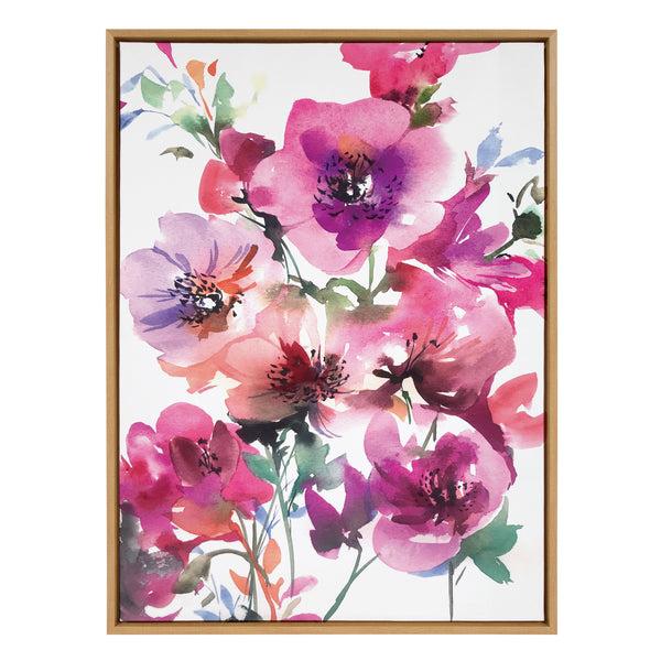 Kate & Laurel Sylvie Spring Floral 1 Framed Canvas By Emma Daisy