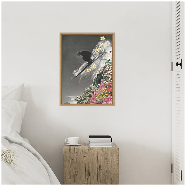 Kate & Laurel Sylvie Spring Skiing Framed Canvas By Sarah Eisenlohr