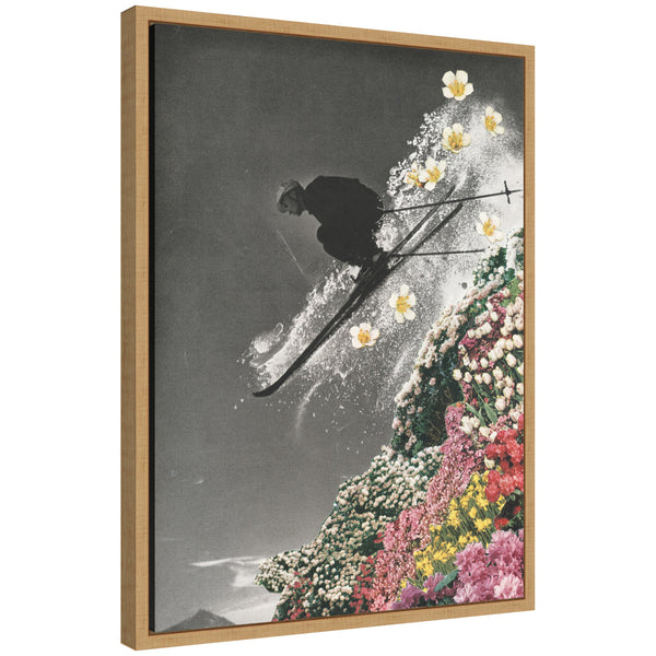kate & laurel Sylvie Spring Skiing Framed Canvas by Sarah Eisenlohr