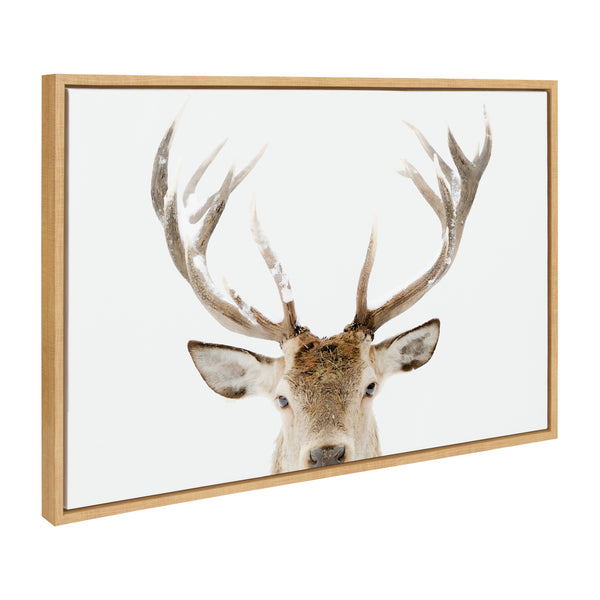 kate & laurel Sylvie Stag Peekaboo Framed Canvas by Amy Peterson Art Studio