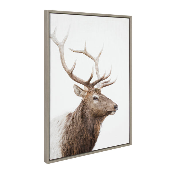 Kate & Laurel Sylvie Stag Profile Framed Canvas By Amy Peterson Art Studio