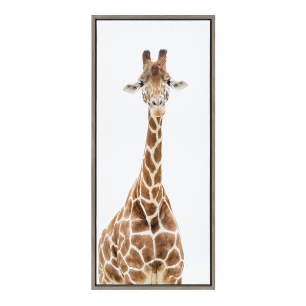 Kate & Laurel Sylvie Standing Giraffe Framed Canvas By Amy Peterson