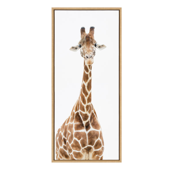 Kate & Laurel Sylvie Standing Giraffe Framed Canvas By Amy Peterson