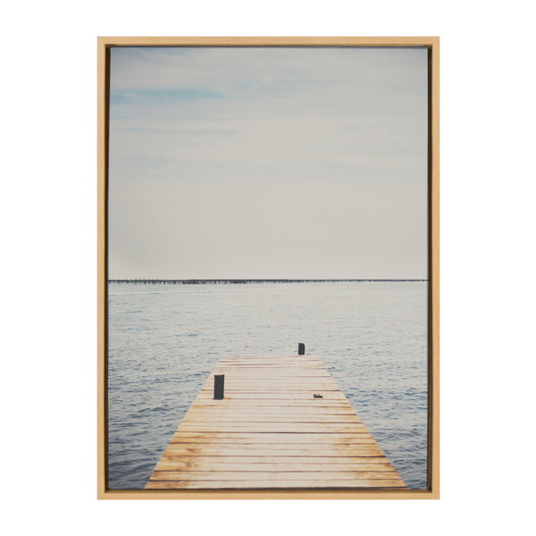 kate & laurel Sylvie Standing on the Dock Framed Canvas by Laura Evans