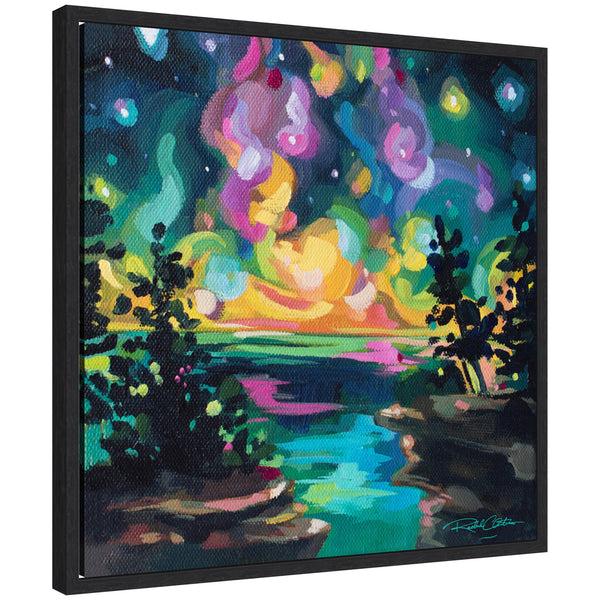 kate & laurel Sylvie Starry Night in Door County Framed Canvas by Rachel Christopoulos