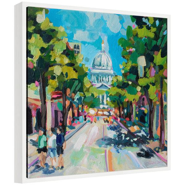 kate & laurel Sylvie State Street Study Framed Canvas by Rachel Christopoulos