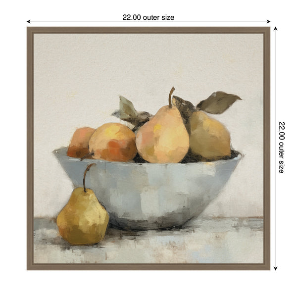 Kate & Laurel Sylvie Still Life Fruit In A Bowl Vintage Style Framed Canvas By The Creative Bunch Studio