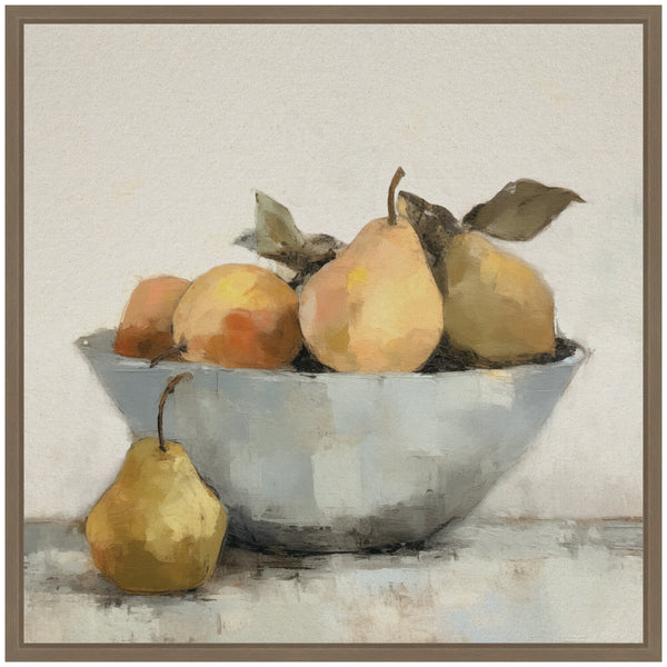 Kate & Laurel Sylvie Still Life Fruit In A Bowl Vintage Style Framed Canvas By The Creative Bunch Studio