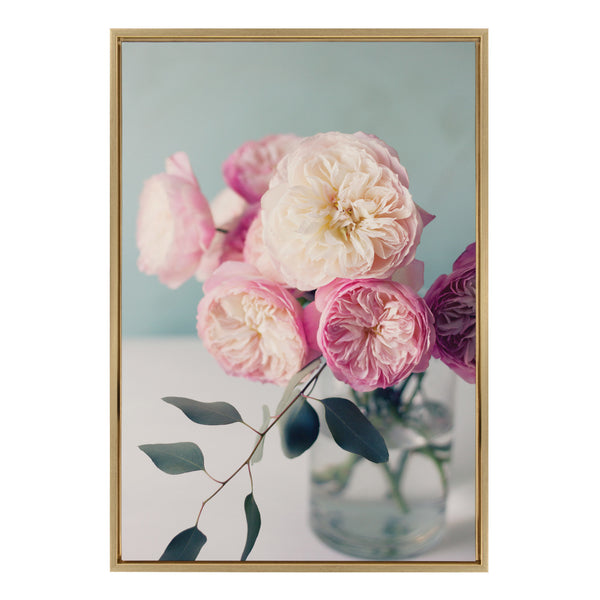 kate & laurel Sylvie Still Life Garden Roses Framed Canvas by Kristy Campbell