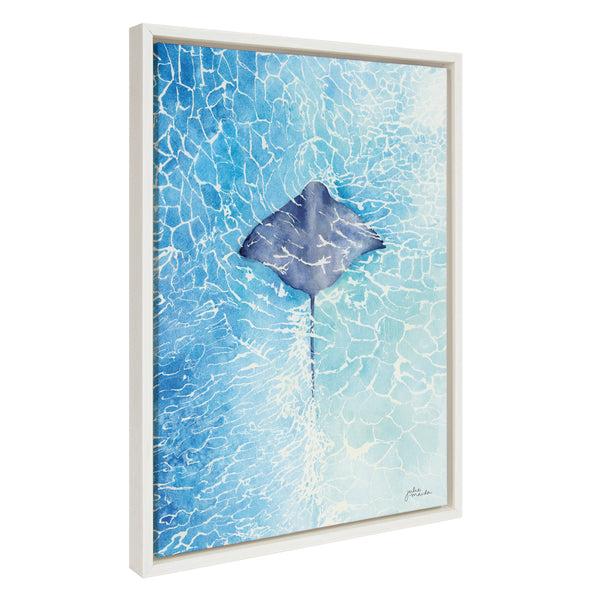 Kate & Laurel Sylvie Stingray Framed Canvas By Julie Maida