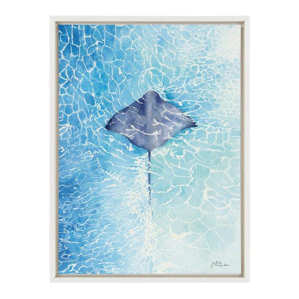 Kate & Laurel Sylvie Stingray Framed Canvas By Julie Maida