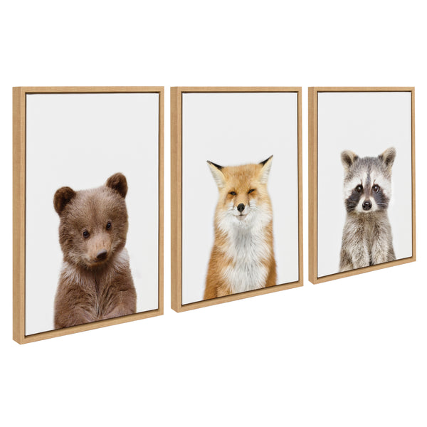 Kate & Laurel Sylvie Studio Bear Studio Fox And Studio Raccoon Framed Canvas By Amy Peterson Art Studio