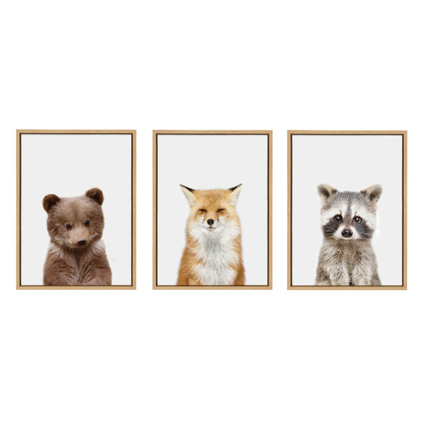 Kate & Laurel Sylvie Studio Bear Studio Fox And Studio Raccoon Framed Canvas By Amy Peterson Art Studio