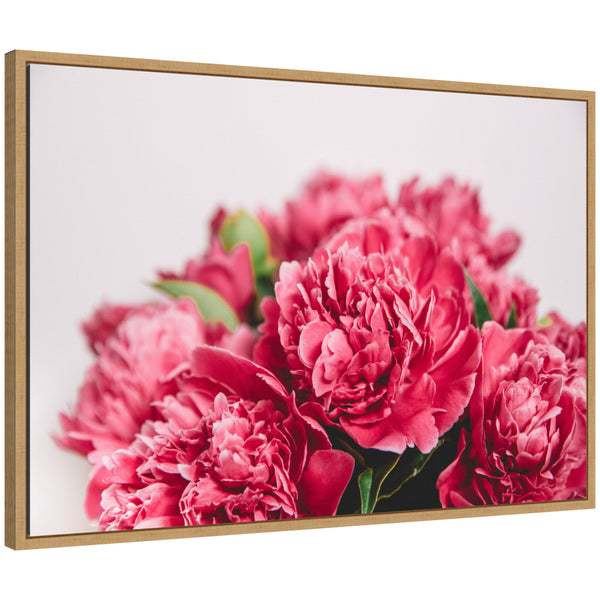 kate & laurel Sylvie Stunning Bright Pink Flowers Framed Canvas by Patricia Hasz of Patricia Rae Photography
