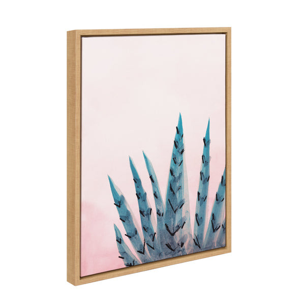 Kate & Laurel Sylvie Succulent In Pink Light Framed Canvas By Teju Reval