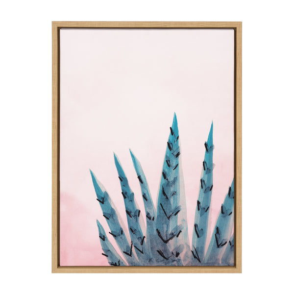 kate & laurel Sylvie Succulent in Pink Light Framed Canvas by Teju Reval