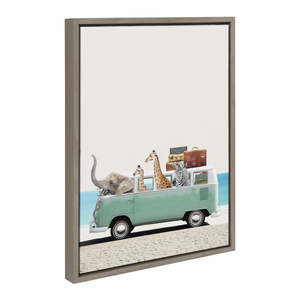 Kate & Laurel Sylvie Summer Animal Adventures Framed Canvas By July Art Prints