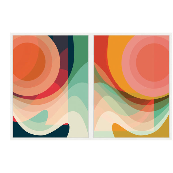 Kate & Laurel Sylvie Summer Sun 1 And 2 Framed Canvas Art Set By Alicia Bock