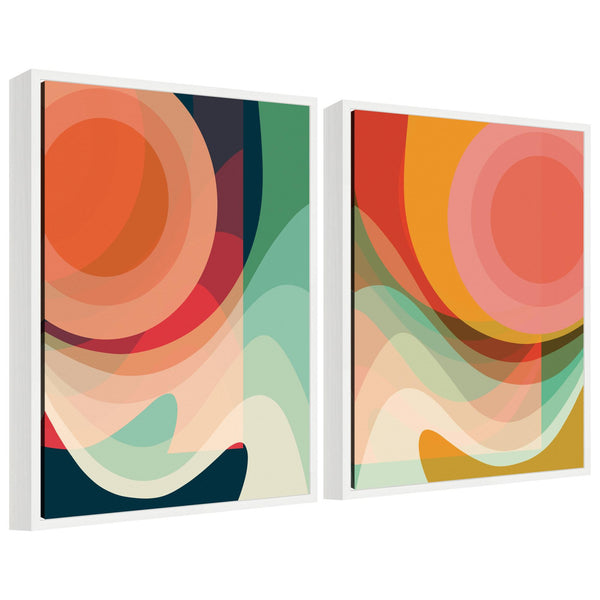 kate & laurel Sylvie Summer Sun 1 and 2 Framed Canvas Art Set by Alicia Bock