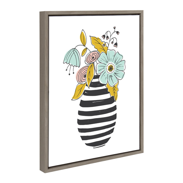 Kate & Laurel Sylvie Summer Vase Framed Canvas By Heather Dutton