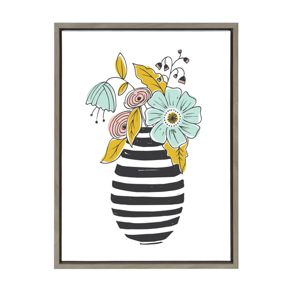 kate & laurel Sylvie Summer Vase Framed Canvas by Heather Dutton