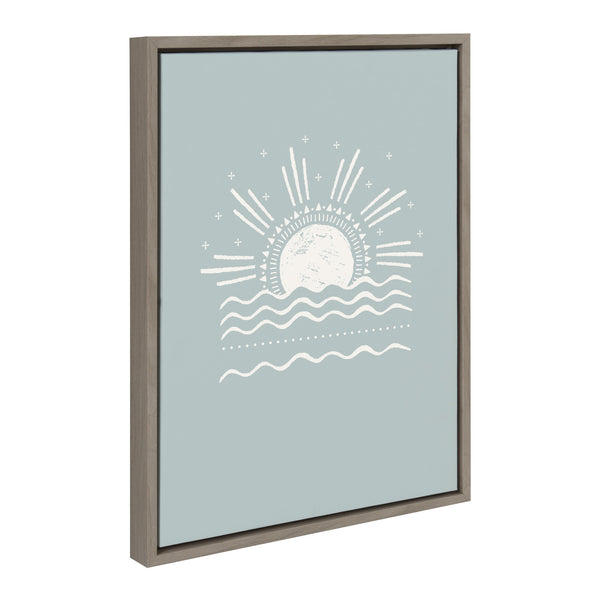 Kate & Laurel Sylvie Sun Beach Tropical Surf Framed Canvas By The Creative Bunch Studio