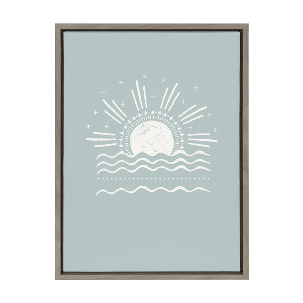 kate & laurel Sylvie Sun Beach Tropical Surf Framed Canvas by The Creative Bunch Studio