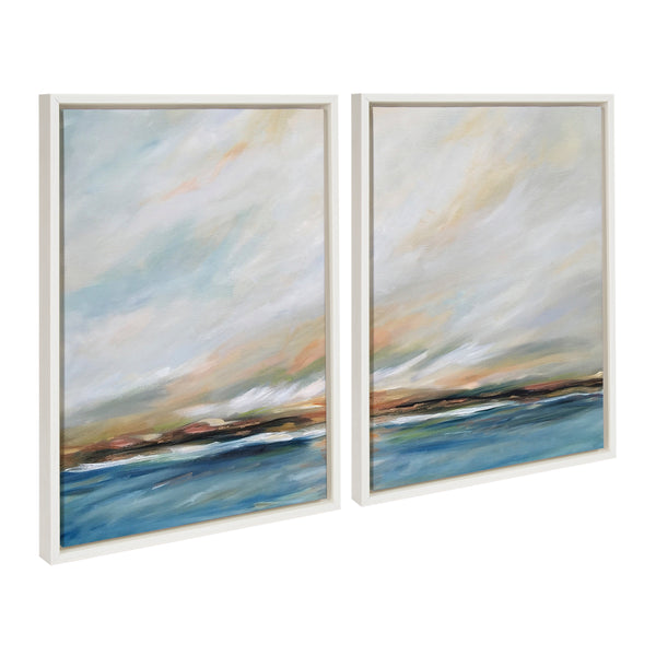 Kate & Laurel Sylvie Sunday Morning Framed Canvas Art Set By Mary Sparrow
