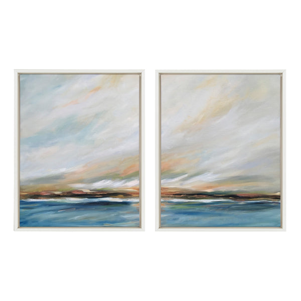 kate & laurel Sylvie Sunday Morning Framed Canvas Art Set by Mary Sparrow