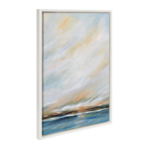 Kate & Laurel Sylvie Sunday Morning Tranquility And Clouds Framed Canvas Art Set By Mary Sparrow