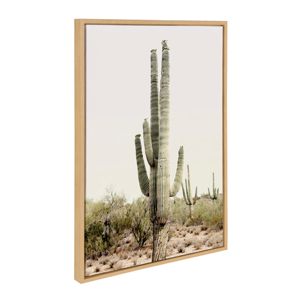 Kate & Laurel Sylvie Sunrise Cactus Framed Canvas By Amy Peterson Art Studio