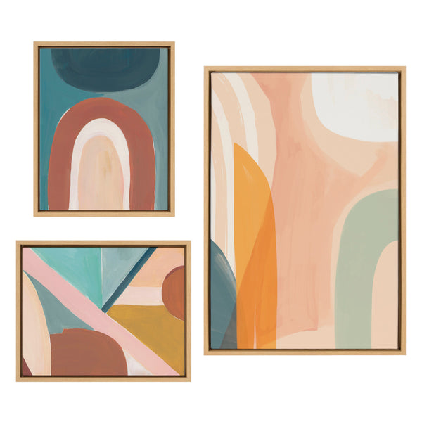 Kate & Laurel Sylvie Sunrise Over Marrakesh Teotitlan Valley Study 1 And Teotitlan Valley Study 2 Framed Canvas By Kate Aurelia Holloway