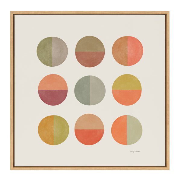 Kate & Laurel Sylvie Sunset Circles Framed Canvas By Carey Copeland