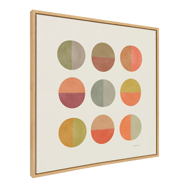 kate & laurel Sylvie Sunset Circles Framed Canvas by Carey Copeland