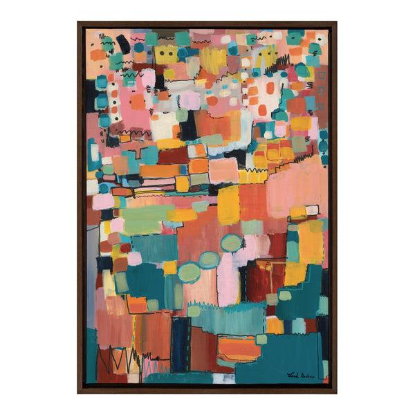 kate & laurel Sylvie Sunset Fiesta Framed Canvas by Leah Nadeau