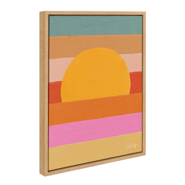 Kate & Laurel Sylvie Sunset Waves Framed Canvas By Cat Coquillette