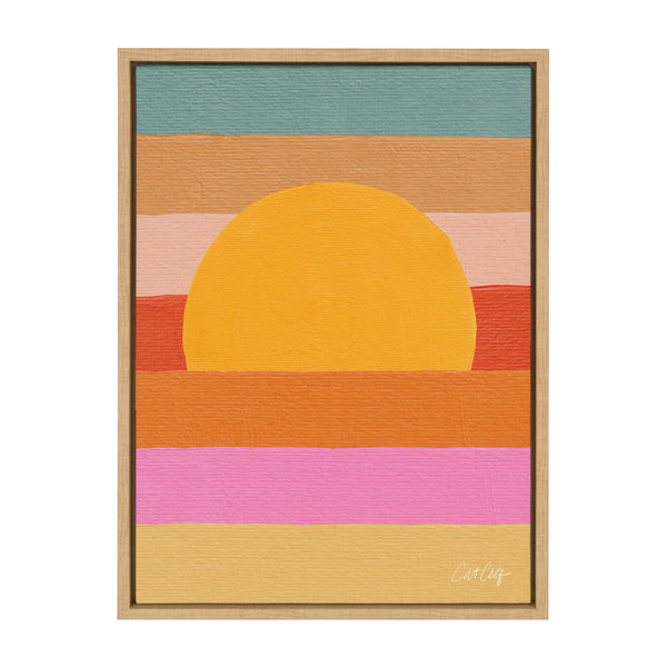 kate & laurel Sylvie Sunset Waves Framed Canvas by Cat Coquillette