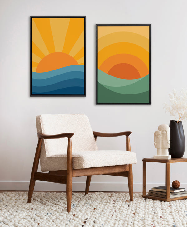 Kate & Laurel Sylvie Sunshine 1 And 2 Framed Canvas Art Set By Carrie Cantwell