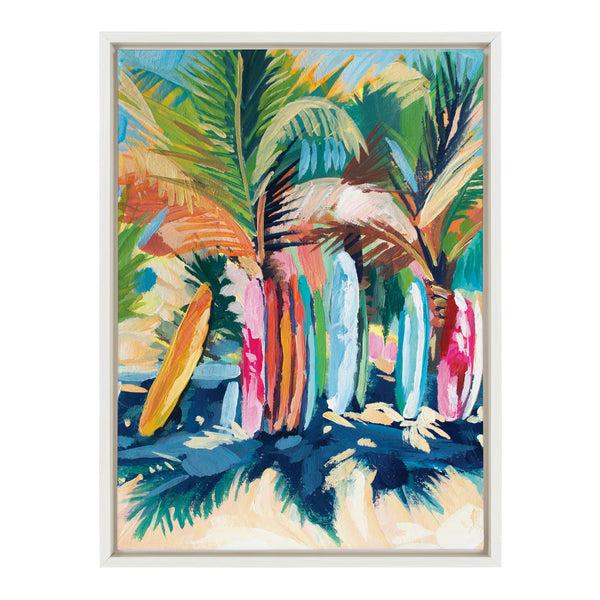 Kate & Laurel Sylvie Surf And Sand Framed Canvas By Rachel Christopoulos