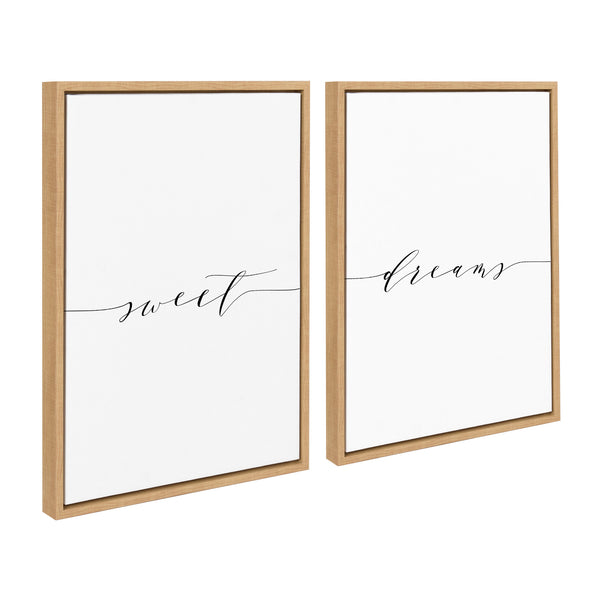 Kate & Laurel Sylvie Sweet Dreams Framed Canvas Art Set By Maggie Price Of Hunt And Gather Goods