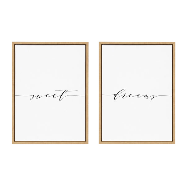 Kate & Laurel Sylvie Sweet Dreams Framed Canvas Art Set By Maggie Price Of Hunt And Gather Goods
