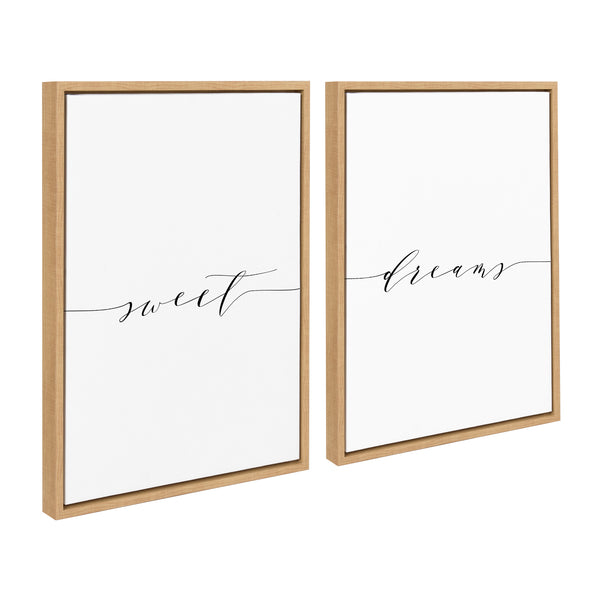 kate & laurel Sylvie Sweet Dreams Framed Canvas Art Set by Maggie Price of Hunt and Gather Goods