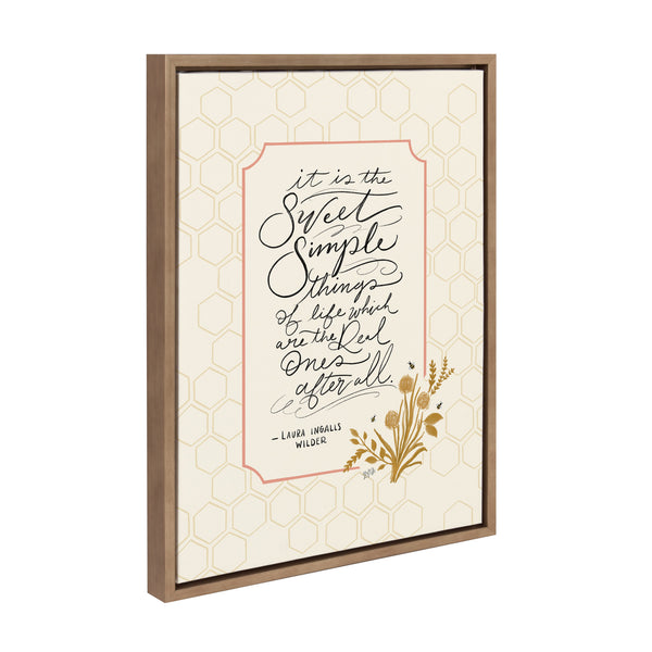 Kate & Laurel Sylvie Sweet Simple Things Framed Canvas By Valerie McKeehan Of Lily And Val Gold 18x24
