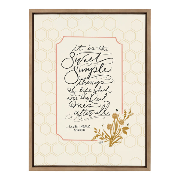 kate & laurel Sylvie Sweet Simple Things Framed Canvas by Valerie McKeehan of Lily and Val Gold 18x24