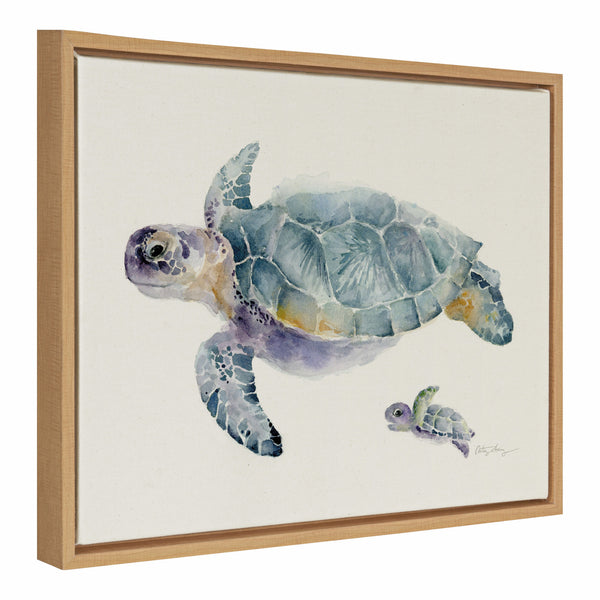 Kate & Laurel Sylvie Swim Along With Me Framed Canvas By Cathy Zhang