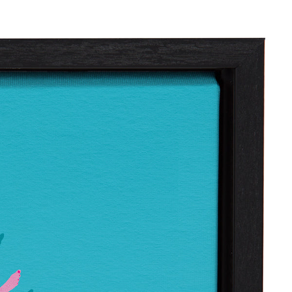 Kate & Laurel Sylvie Swimming Ladies Magenta And Blue Framed Canvas By Cat Coquillette